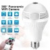 Wireless Light Bulb Camera 360 Degree 110-220V Wifi 1080p Fisheye Ip Security Surveillance Lamp Cctv Camera With Night Vision